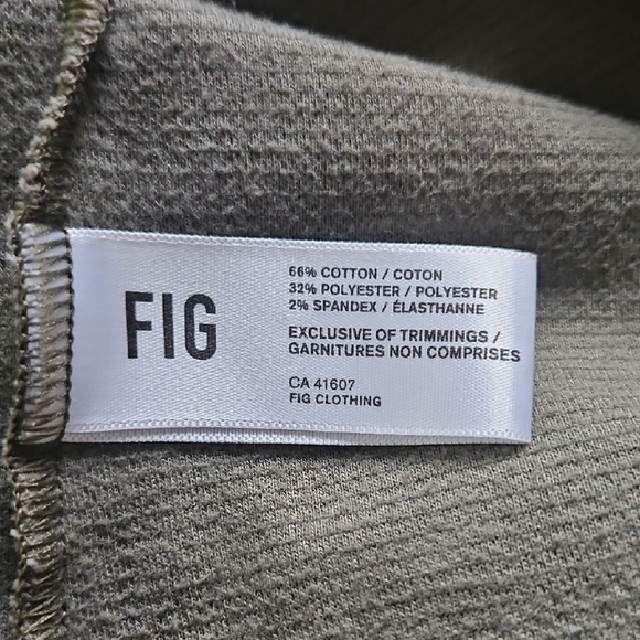 Fig Olive Vid V-neck Long Sleeve Drop Shoulder Tunic Size L - Picture 6 of 8